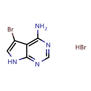 Chemical structure of 5-bromo-7H-pyrrolo[2,3-d]pyrimidin-4-amine hydrobromide , CAS 2044706-06-9, AChemBlock Q52507