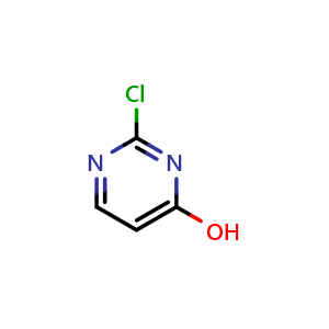 Chemical structure of 2-chloropyrimidin-4-ol , CAS 55873-09-1, AChemBlock Q52516