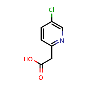 Chemical structure of 2-(5-Chloropyridin-2-yl)acetic acid , CAS 1000522-43-9, AChemBlock Q52525