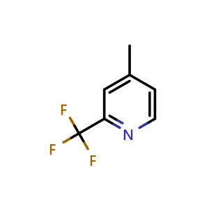 Chemical structure of 4-methyl-2-(trifluoromethyl)pyridine , CAS 1620-79-7, AChemBlock Q52527