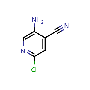 Chemical structure of 5-amino-2-chloroisonicotinonitrile , CAS 1359828-87-7, AChemBlock Q52594
