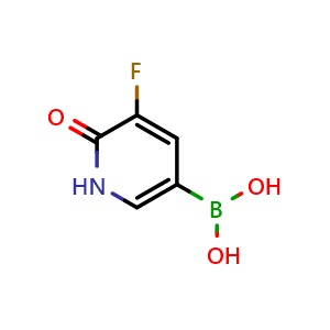 Chemical structure of (5-fluoro-6-oxo-1,6-dihydropyridin-3-yl)boronic acid , CAS 1141886-36-3, AChemBlock Q52614