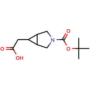 Chemical structure of 2-(3-(tert-butoxycarbonyl)-3-azabicyclo[3.1.0]hexan-6-yl)acetic acid , CAS 1427417-17-1, AChemBlock Q52623