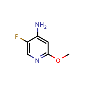 Chemical structure of 5-fluoro-2-methoxypyridin-4-amine , CAS 58381-05-8, AChemBlock Q52643