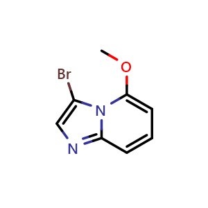 Chemical structure of 3-bromo-5-methoxyimidazo[1,2-a]pyridine , CAS 1367950-29-5, AChemBlock Q52644
