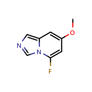 Chemical structure of 5-fluoro-7-methoxyimidazo[1,5-a]pyridine , CAS 1427411-04-8, AChemBlock Q52669
