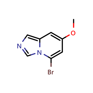 Chemical structure of 5-bromo-7-methoxyimidazo[1,5-a]pyridine , CAS 1427424-38-1, AChemBlock Q52670