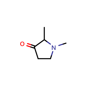 Chemical structure of 1,2-dimethylpyrrolidin-3-one , CAS 89531-03-3, AChemBlock Q52697