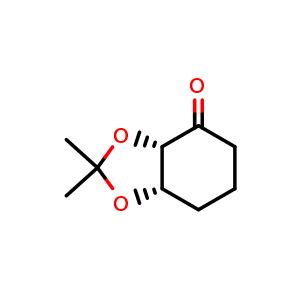 Chemical structure of (3aS,7aS)-2,2-dimethyltetrahydrobenzo[d][1,3]dioxol-4(3aH)-one , CAS 125711-86-6, AChemBlock Q52738