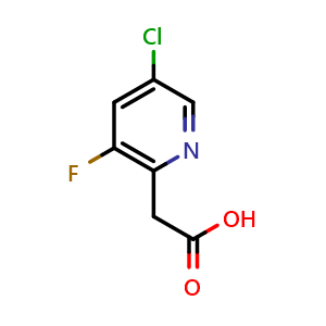 Chemical structure of 2-(5-chloro-3-fluoropyridin-2-yl)acetic acid , CAS 1214323-94-0, AChemBlock Q52754