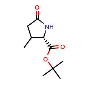 Chemical structure of tert-butyl (2S)-3-methyl-5-oxopyrrolidine-2-carboxylate , CAS 1001391-07-6, AChemBlock Q52774