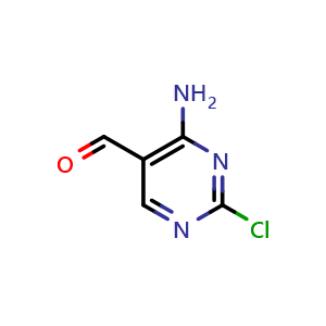 Chemical structure of 4-amino-2-chloropyrimidine-5-carbaldehyde , CAS 1393547-54-0, AChemBlock Q52782