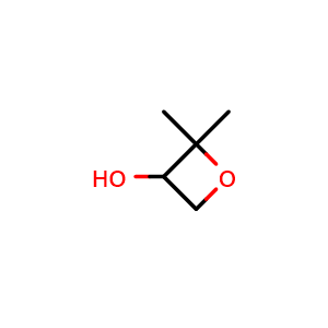 Chemical structure of 2,2-dimethyloxetan-3-ol , CAS 124659-07-0, AChemBlock Q52790