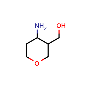 Chemical structure of (4-aminotetrahydro-2H-pyran-3-yl)methanol , CAS 1339502-20-3, AChemBlock Q52799