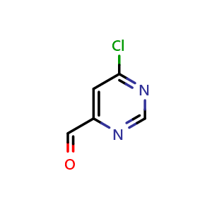 Chemical structure of 6-chloropyrimidine-4-carbaldehyde , CAS 933702-16-0, AChemBlock Q52806