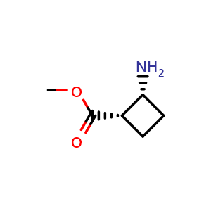 Chemical structure of methyl (1S,2R)-2-aminocyclobutane-1-carboxylate , CAS 517914-00-0, AChemBlock Q52809