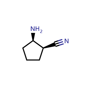 Chemical structure of (1S,2R)-2-aminocyclopentane-1-carbonitrile , CAS 1127904-25-9, AChemBlock Q52845