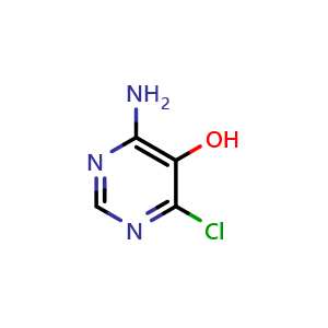 Chemical structure of 4-Amino-6-chloropyrimidin-5-ol , CAS 38953-42-3, AChemBlock Q52848