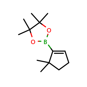 Chemical structure of 2-(5,5-dimethylcyclopent-1-en-1-yl)-4,4,5,5-tetramethyl-1,3,2-dioxaborolane , CAS 1011531-89-7, AChemBlock Q52872