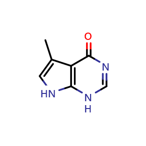 Chemical structure of 5-methyl-1,7-dihydro-4H-pyrrolo[2,3-d]pyrimidin-4-one , CAS 1618-37-7, AChemBlock Q52873