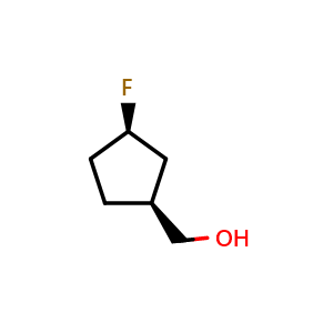 Chemical structure of ((1S,3R)-3-fluorocyclopentyl)methanol , CAS 1903826-34-5, AChemBlock Q52911