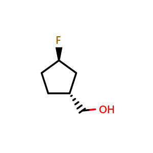 Chemical structure of ((1R,3R)-3-fluorocyclopentyl)methanol , CAS 1903997-06-7, AChemBlock Q52912