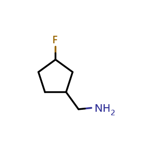 Chemical structure of (3-fluorocyclopentyl)methanamine , CAS 1461705-70-3, AChemBlock Q52913