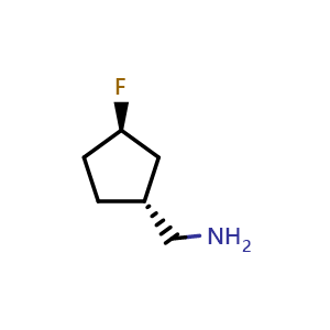 Chemical structure of ((1R,3R)-3-fluorocyclopentyl)methanamine , CAS 1903832-63-2, AChemBlock Q52915