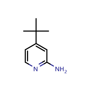 Chemical structure of 4-(tert-butyl)pyridin-2-amine compound with ethane (1:1) , CAS 33252-26-5, AChemBlock Q52923