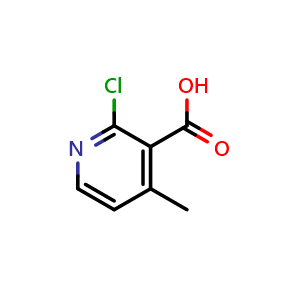 Chemical structure of 2-chloro-4-methylnicotinic acid , CAS 142266-63-5, AChemBlock Q52933