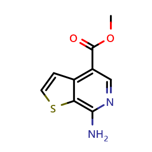 Chemical structure of methyl 7-aminothieno[2,3-c]pyridine-4-carboxylate , CAS 2306263-05-6, AChemBlock Q52978