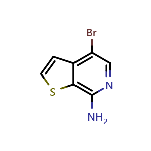 Chemical structure of 4-bromothieno[2,3-c]pyridin-7-amine , CAS 1851955-89-9, AChemBlock Q52979