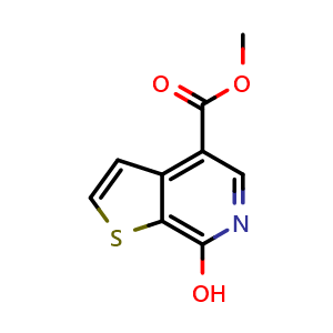 Chemical structure of methyl 7-hydroxythieno[2,3-c]pyridine-4-carboxylate , CAS 1360934-53-7, AChemBlock Q52982