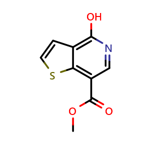 Chemical structure of methyl 4-hydroxythieno[3,2-c]pyridine-7-carboxylate , CAS 1360929-34-5, AChemBlock Q52992