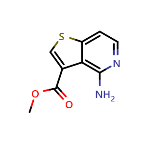 Chemical structure of methyl 4-aminothieno[3,2-c]pyridine-3-carboxylate , CAS 941666-65-5, AChemBlock Q52999