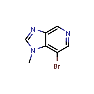 Chemical structure of 7-bromo-1-methyl-1H-imidazo[4,5-c]pyridine , CAS 317840-04-3, AChemBlock Q53021