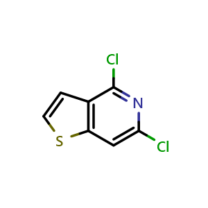 Chemical structure of 4,6-dichlorothieno[3,2-c]pyridine , CAS 2090989-47-0, AChemBlock Q53030