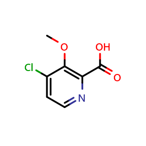Chemical structure of 4-chloro-3-methoxypicolinic acid , CAS 170621-86-0, AChemBlock Q53039