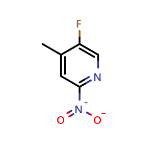 Chemical structure of 5-fluoro-4-methyl-2-nitropyridine , CAS 1628184-28-0, AChemBlock Q53102