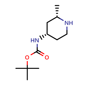 Chemical structure of tert-butyl ((2S,4S)-2-methylpiperidin-4-yl)carbamate , CAS 2305078-75-3, AChemBlock Q53107
