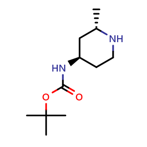 Chemical structure of tert-butyl ((2S,4R)-2-methylpiperidin-4-yl)carbamate , CAS 2305078-76-4, AChemBlock Q53108
