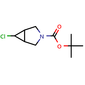 Chemical structure of tert-butyl 6-chloro-3-azabicyclo[3.1.0]hexane-3-carboxylate , CAS 2306261-39-0, AChemBlock Q53110