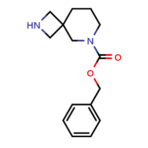 Chemical structure of benzyl 2,6-diazaspiro[3.5]nonane-6-carboxylate , CAS 1086394-70-8, AChemBlock Q53143