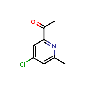 Chemical structure of 1-(4-chloro-6-methylpyridin-2-yl)ethan-1-one , CAS 339586-00-4, AChemBlock Q53148
