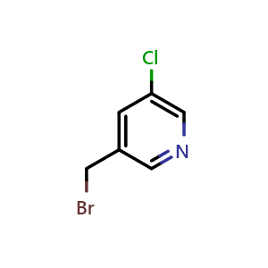 Chemical structure of 3-(bromomethyl)-5-chloropyridine , CAS 120277-13-6, AChemBlock Q53180