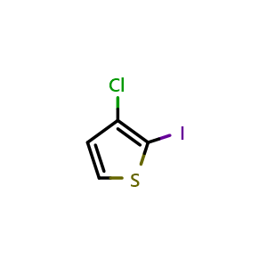 Chemical structure of 3-chloro-2-iodothiophene , CAS 1502188-53-5, AChemBlock Q53198