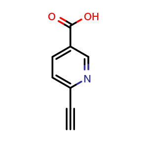 Chemical structure of 6-ethynylnicotinic acid , CAS 450368-21-5, AChemBlock Q53214