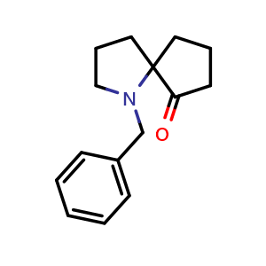 Chemical structure of 1-benzyl-1-azaspiro[4.4]nonan-6-one , CAS 2221965-34-8, AChemBlock Q53220