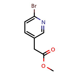 Chemical structure of methyl 2-(6-bromopyridin-3-yl)acetate , CAS 1256824-78-8, AChemBlock Q53249
