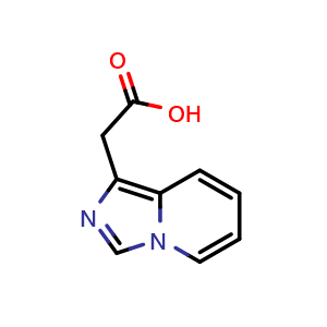 Chemical structure of 2-(imidazo[1,5-a]pyridin-1-yl)acetic acid , CAS 1368371-37-2, AChemBlock Q53264